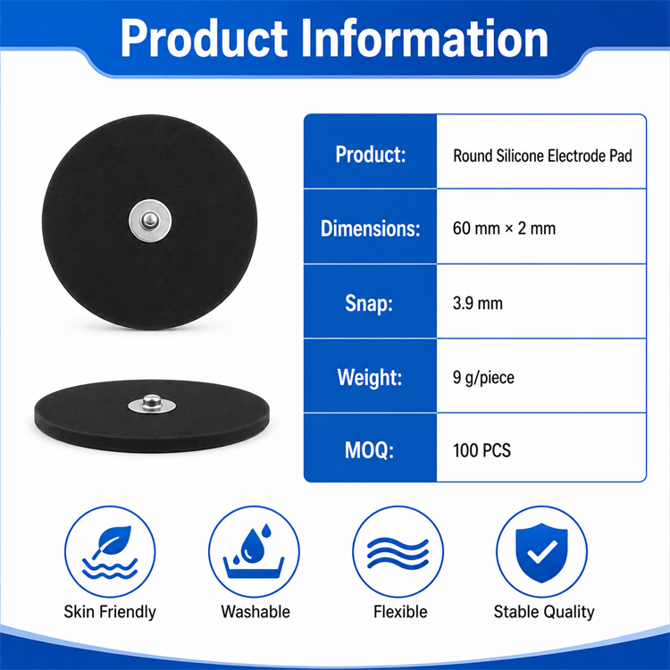 Snap ECG Silicone Electrode Pad 60mm For TENS EMS Therapy - Image 7