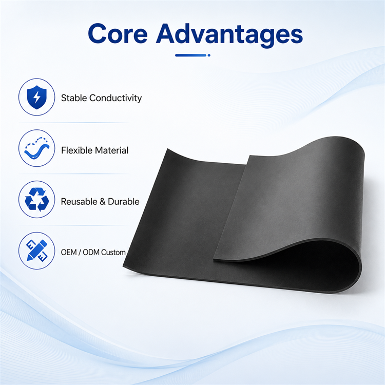 Conductive Silicone Rubber Electrode Pad 300x105mm for TENS & EMS - Image 4