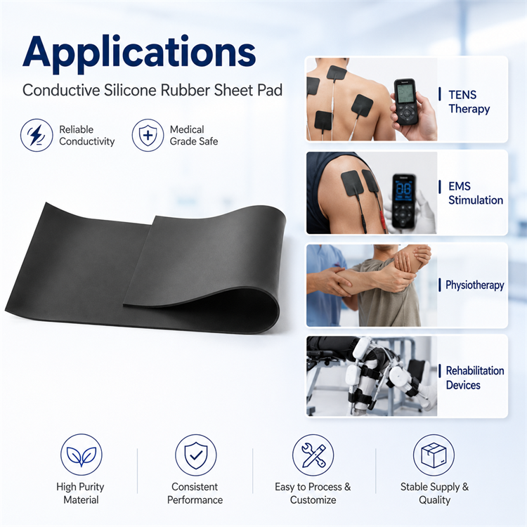 Conductive Silicone Rubber Electrode Pad 300x105mm for TENS & EMS - Image 5