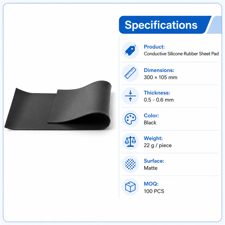 Conductive Silicone Rubber Electrode Pad 300x105mm for TENS & EMS - Image 7