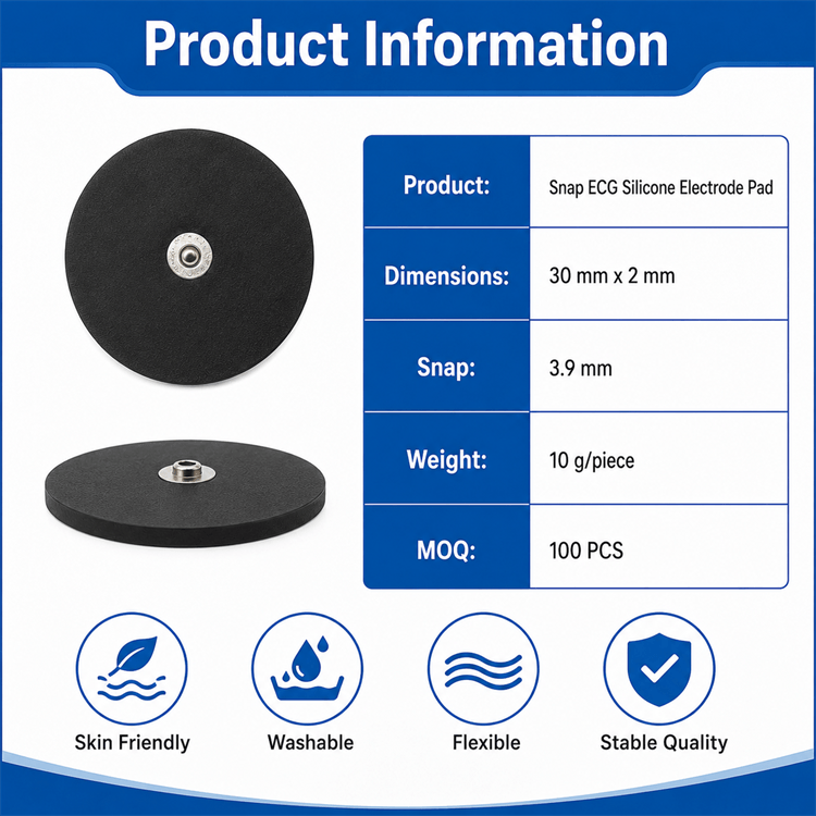Snap ECG Silicone Electrode Pad 30mm For TENS EMS Therapy - Image 7