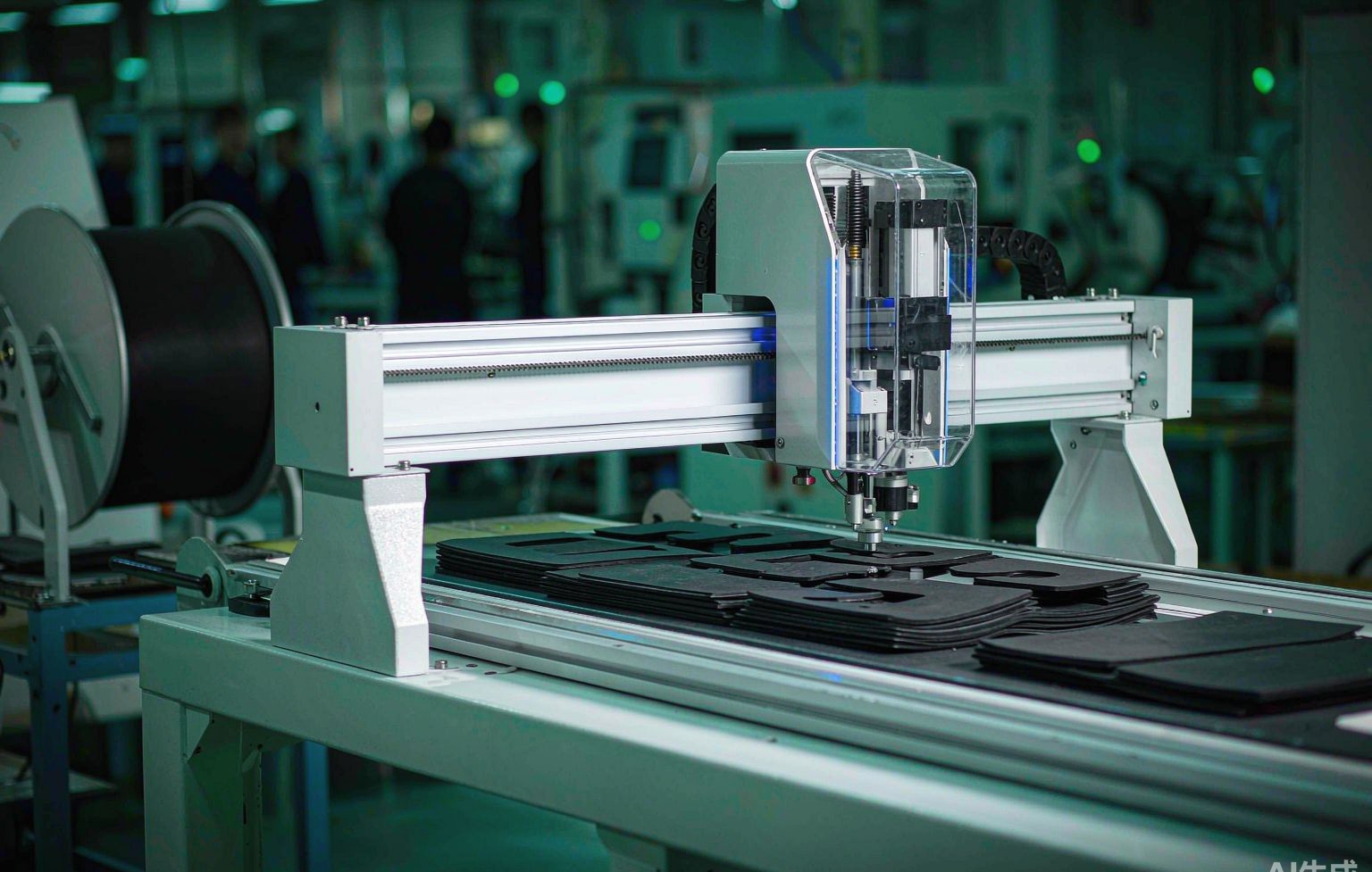 CNC die-cutting machine producing silicone electrode sheets